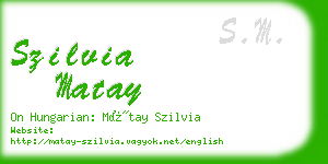 szilvia matay business card